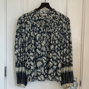 Floral Black and Cream Women's Top